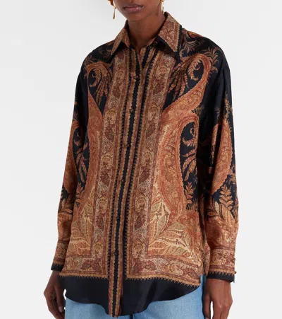 Zimmermann Longline Paisley Pattern Top In Brown