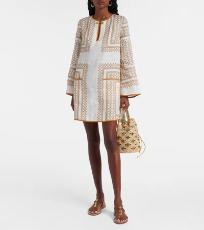 Zimmermann Linen Tunic Mini Dress In White