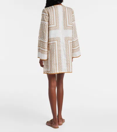 Zimmermann Linen Tunic Mini Dress In White