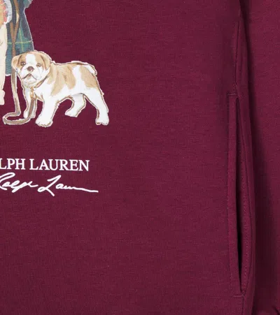 Polo Ralph Lauren Big Boys Polo Bear Fleece Hoodie In Burgundy