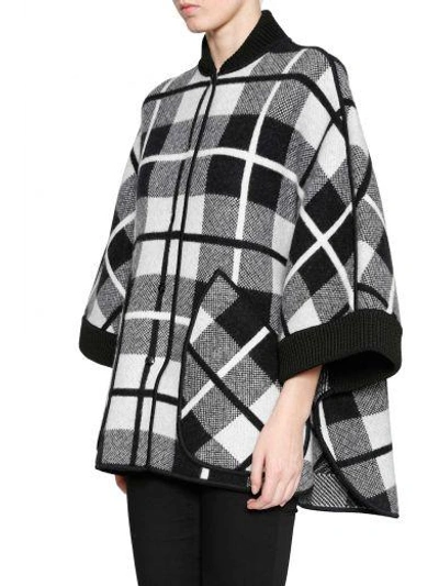 Shop M Missoni Check Coat In Bianco/nero