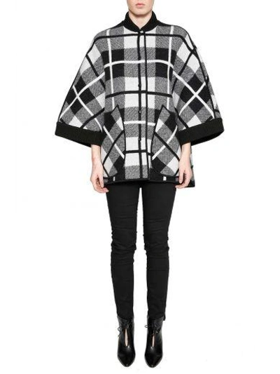 Shop M Missoni Check Coat In Bianco/nero