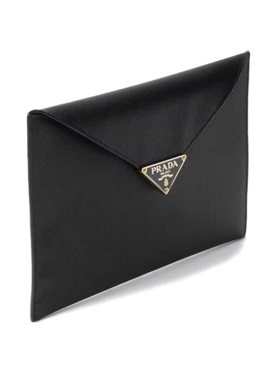 Prada Clutch Mit Logo In Black