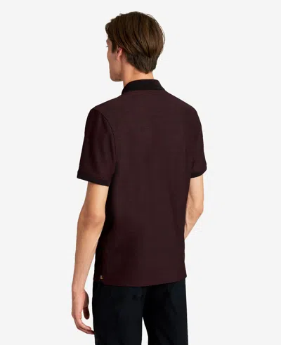 Kenneth Cole Knit Zip Polo In Brown