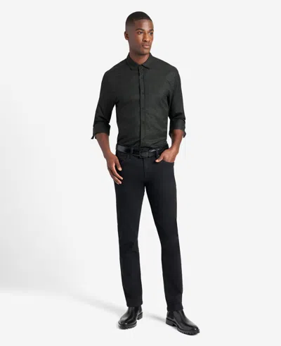 Kenneth Cole Stretch Print Button-down Shirt In Black