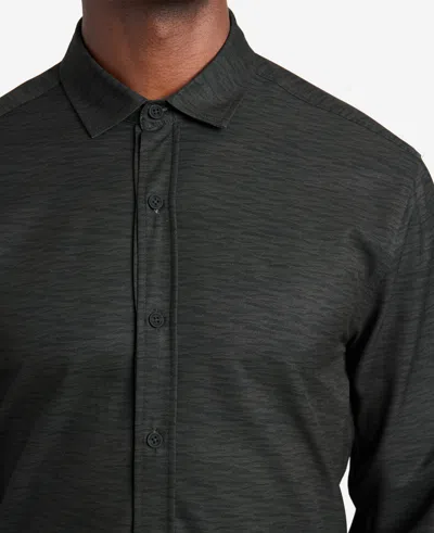Kenneth Cole Stretch Print Button-down Shirt In Black