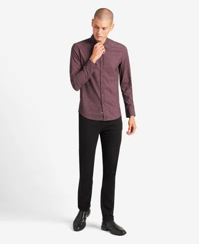 Kenneth Cole Stretch Print Button-down Shirt In Purple