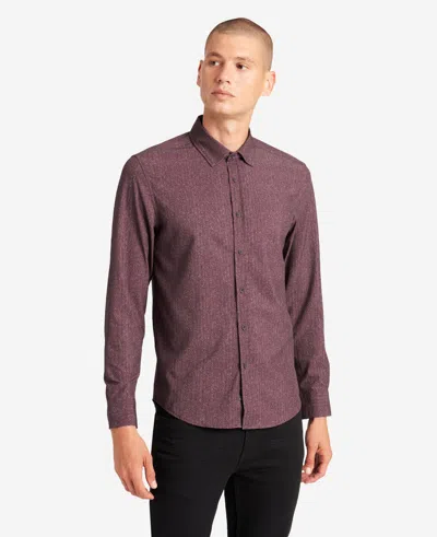Kenneth Cole Stretch Print Button-down Shirt In Purple