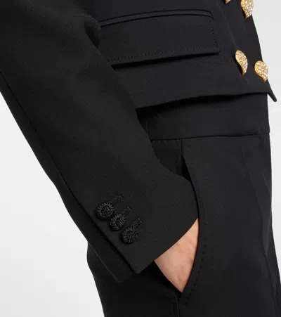 Valentino Double-breasted Cropped Blazer In Black