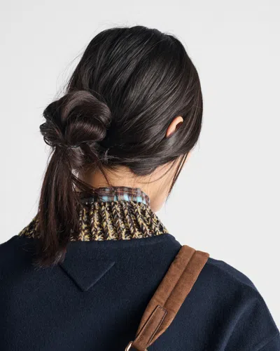 Prada Double Cashmere And Wool Bomber Jacket In Blue