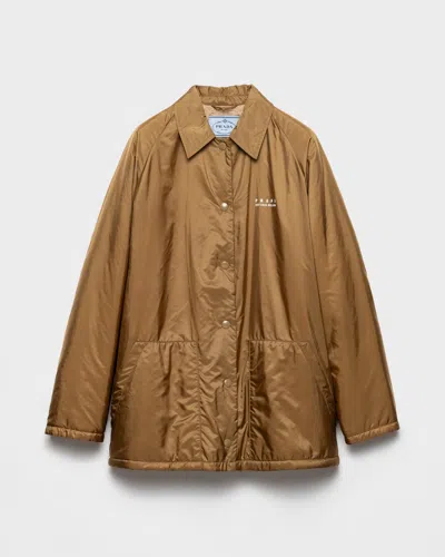 Prada Fleece-lined Re-nylon Jacket In Brown