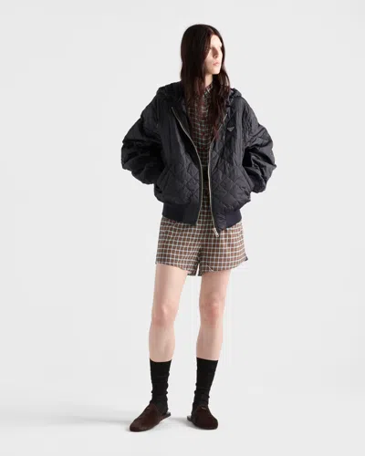 Prada Lightweight, Quilted Re-nylon Jacket In Blue