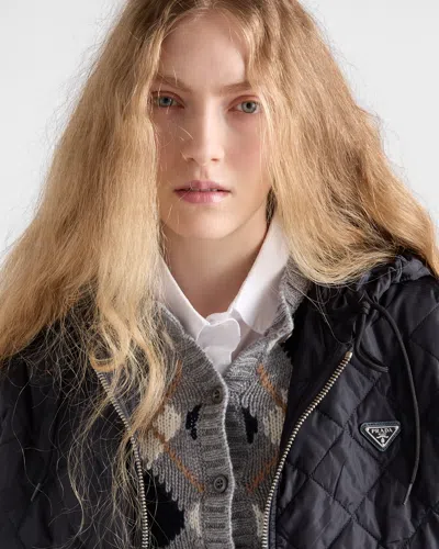 Prada Lightweight, Quilted Re-nylon Jacket In Blue