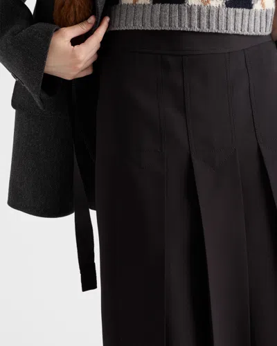 Prada Sablé Satin Skirt In Black