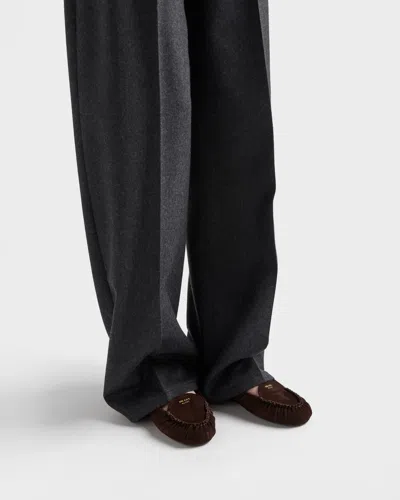 Prada Suede Loafers In Brown