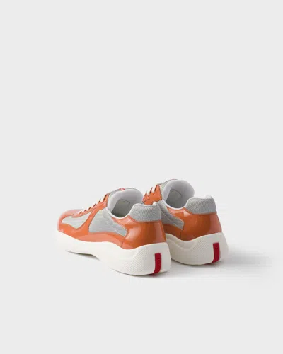 Prada Leather Fabric Americas Cup Sneakers Panels In Multi