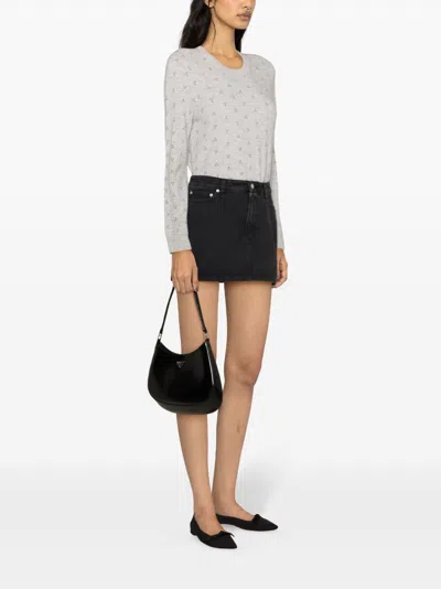 Apc A.p.c. Black Denim Mini Skirt In Black