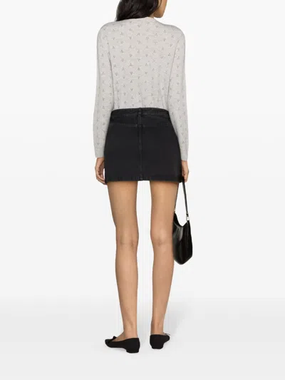 Apc A.p.c. Black Denim Mini Skirt In Black
