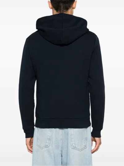 Apc A.p.c. Milo Hoodie With Flocked Logo Print In Black