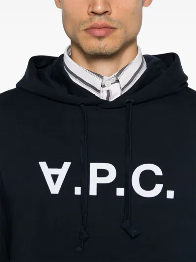 Apc A.p.c. Milo Hoodie With Flocked Logo Print In Black