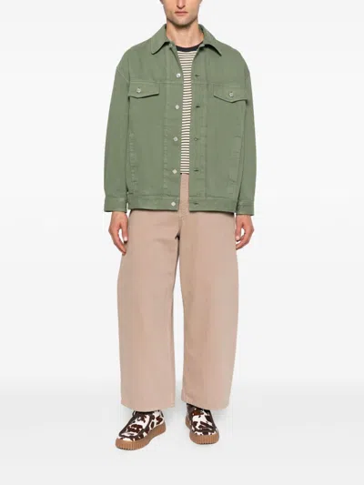 Apc A.p.c. Trousers Green In Green