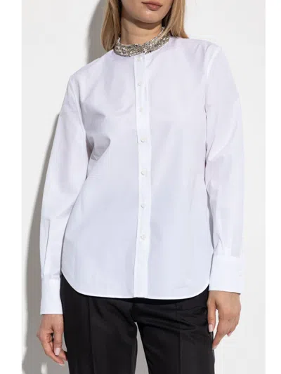 Alexander Mcqueen Shirt With Crystal-embellishment In White