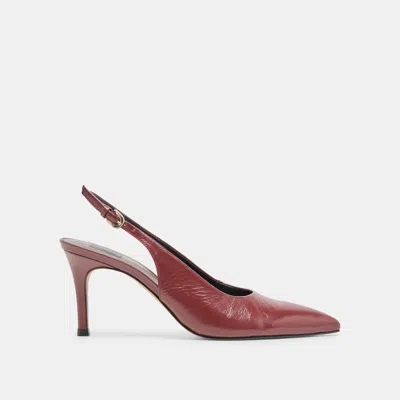 Dolce Vita Elasi Heels Oxblood Crinkle Patent In Brown