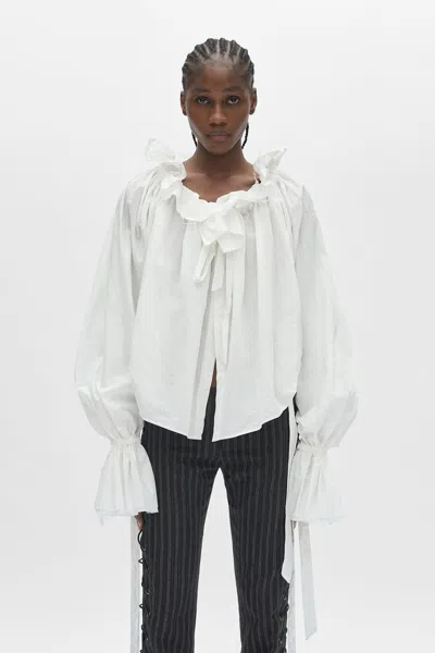 Ann Demeulemeester Stee Ruffled Top In Multi