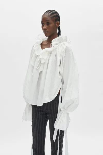 Ann Demeulemeester Stee Ruffled Top In Multi