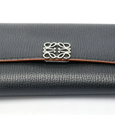 Pre-owned Loewe Black Leather Wallet (tri-fold) ()
