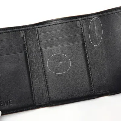 Pre-owned Loewe Black Leather Wallet (tri-fold) ()