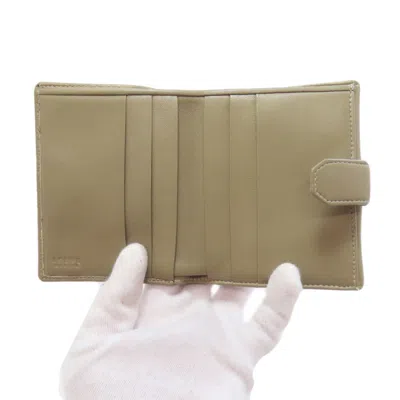 Pre-owned Loewe Khaki Leather Wallet (bi-fold) () In Brown