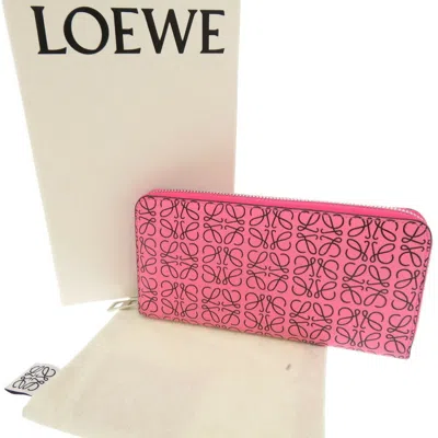 Pre-owned Loewe Pink Leather Long Wallet (bi-fold) ()