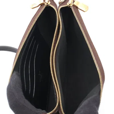 Pre-owned Louis Vuitton Beige Brown Coated Canvas Monogram Reverse Pvc Leather Pochette Shoulder Bag (pre-owne