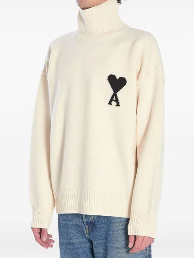 Ami Alexandre Mattiussi Ami Sweaters In Neutral
