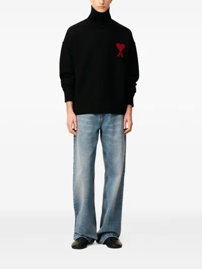 Ami Alexandre Mattiussi Adc Fubbeck Neck Sweater In Black