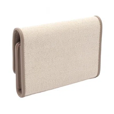 Pre-owned Louis Vuitton Beige Canvas Leather Wallet (tri-fold) () In Sand