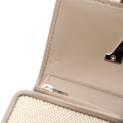 Pre-owned Louis Vuitton Beige Canvas Leather Wallet (tri-fold) () In Sand