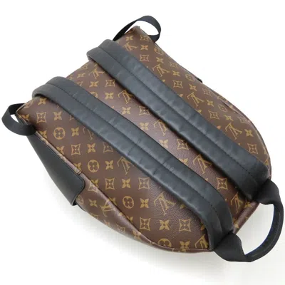 Pre-owned Louis Vuitton Black Brown Canvas Leather Backpack ()