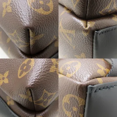 Pre-owned Louis Vuitton Black Brown Canvas Leather Backpack ()