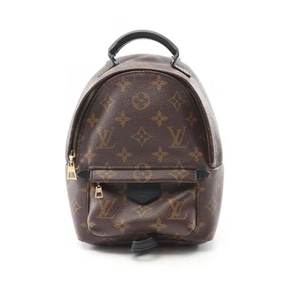 Pre-owned Louis Vuitton Black Brown Monogram Coated Canvas Backpack ()