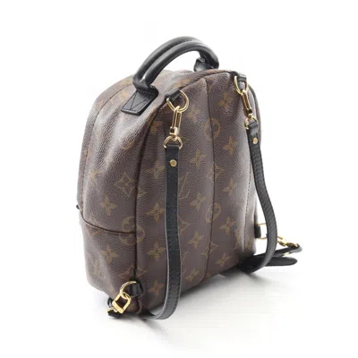 Pre-owned Louis Vuitton Black Brown Monogram Coated Canvas Backpack ()