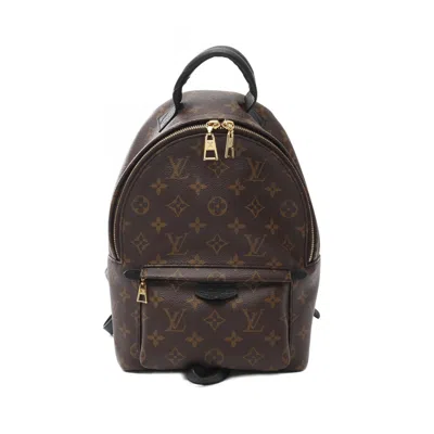 Pre-owned Louis Vuitton Black Brown Monogram Coated Canvas Backpack ()