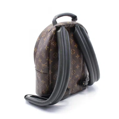 Pre-owned Louis Vuitton Black Brown Monogram Coated Canvas Backpack ()