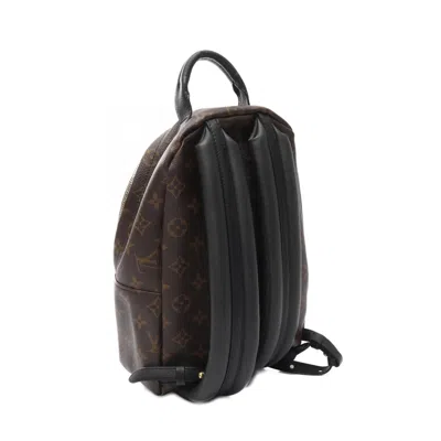 Pre-owned Louis Vuitton Black Brown Monogram Coated Canvas Backpack ()