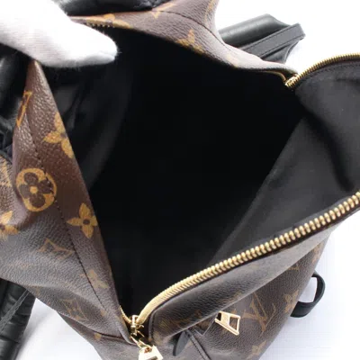Pre-owned Louis Vuitton Black Brown Monogram Coated Canvas Backpack ()