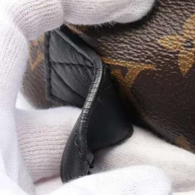 Pre-owned Louis Vuitton Black Brown Monogram Coated Canvas Backpack ()