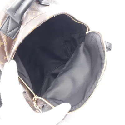 Pre-owned Louis Vuitton Black Brown Pvc Coated Canvas Leather Backpack ()