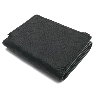 Pre-owned Louis Vuitton Black Leather Wallet (tri-fold) ()