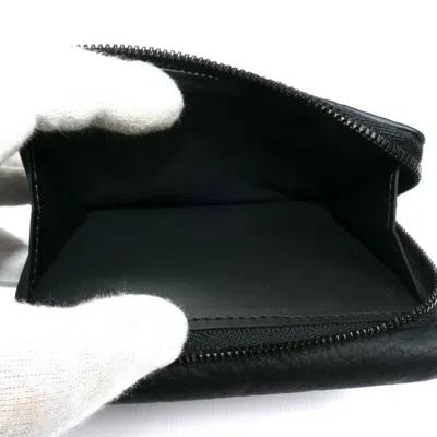 Pre-owned Louis Vuitton Black Leather Wallet (tri-fold) ()